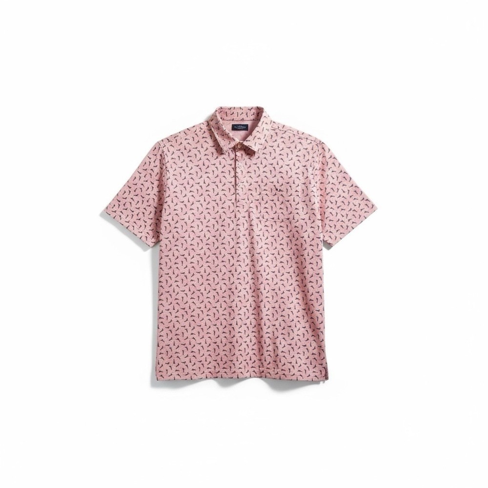 Vineyard Vines Polo Shirt Mens Adult Small White Red Stripes AOP Performance - Picture 3 of 12
